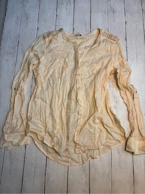 Sonoma’s Cream Lace-Trim Button Down Blouse